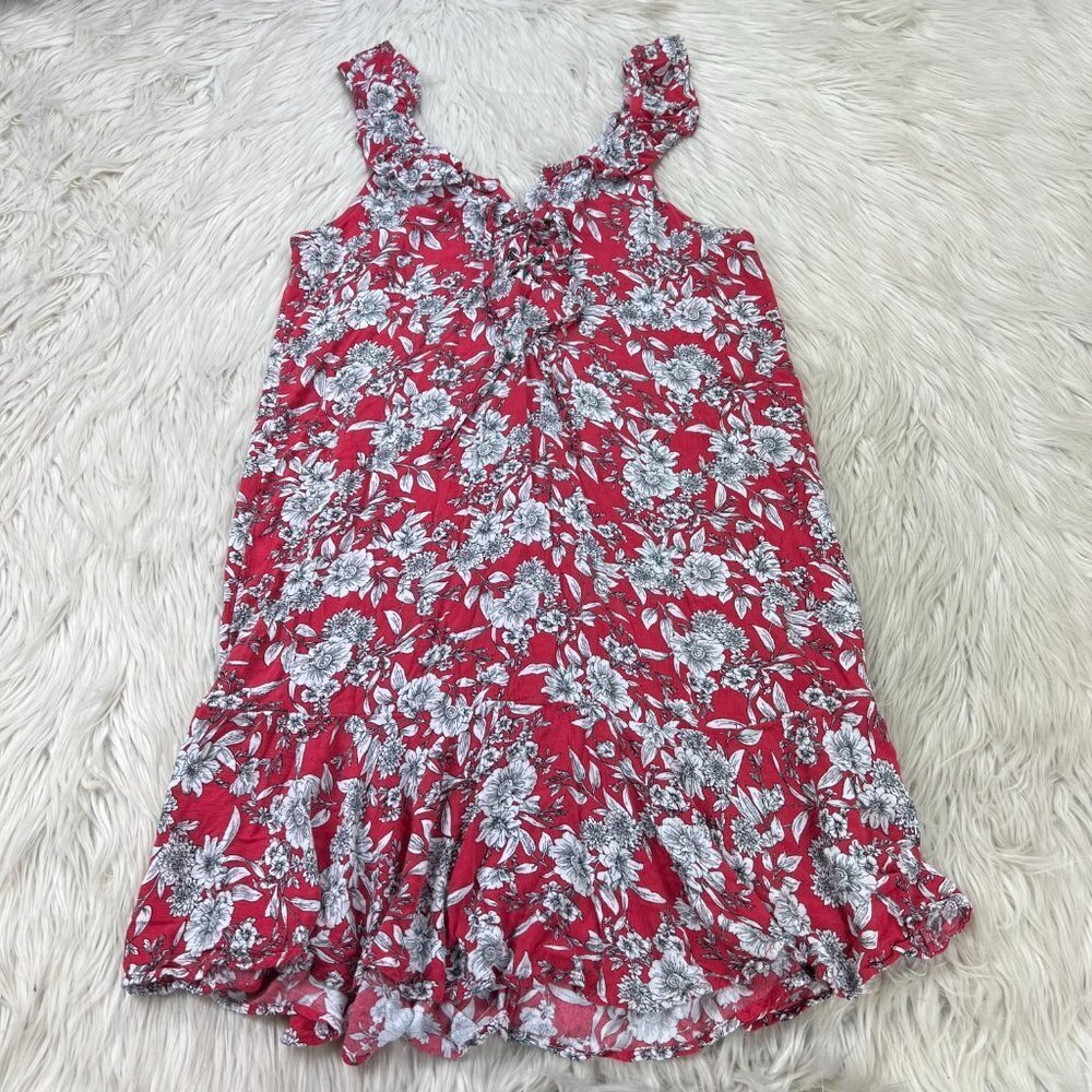 American Eagle Outfitters Lace Up Neck Floral Mini Dress‎